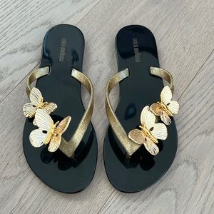 Mini Melissa gold butterfly sandals